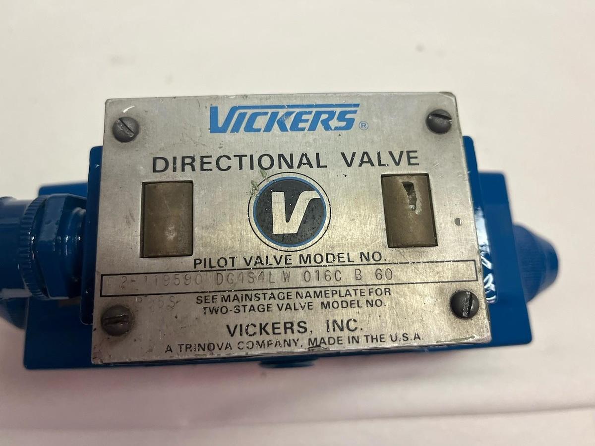 Used VICKERS,DG4S4LW-016C-B-60,DIRECTIONAL PILOT VALVE 110/120V COIL 02-119590