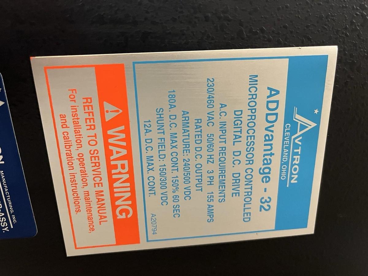 Used AVTRON,DC0180-4EN3-C,ADDVANTAGE 32 DIGITAL DC DRIVE 155AMPS