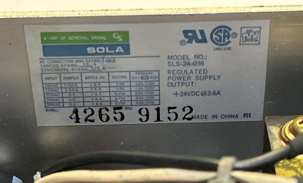Used EMERSON SOLA,SLS-24-036,REGULATED POWER SUPPLY