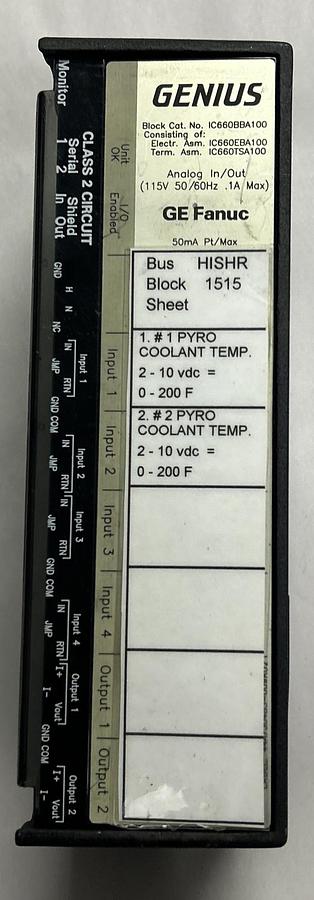 Used GE FANUC,IC660BBA100,GENIUS BLOCK I/O MODULE