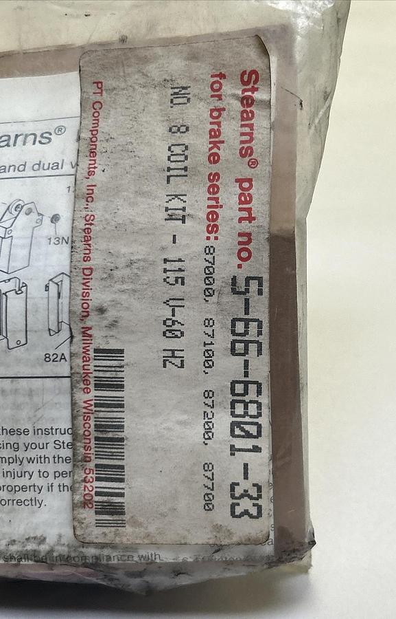 Used REXNORD STEARNS,566680133,COIL KIT 115V NEW