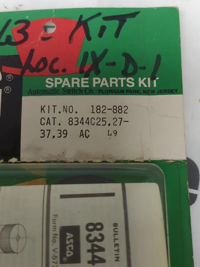ASCO RED HAT,182-882,SOLENOID REBUILD KIT 8344 NEW