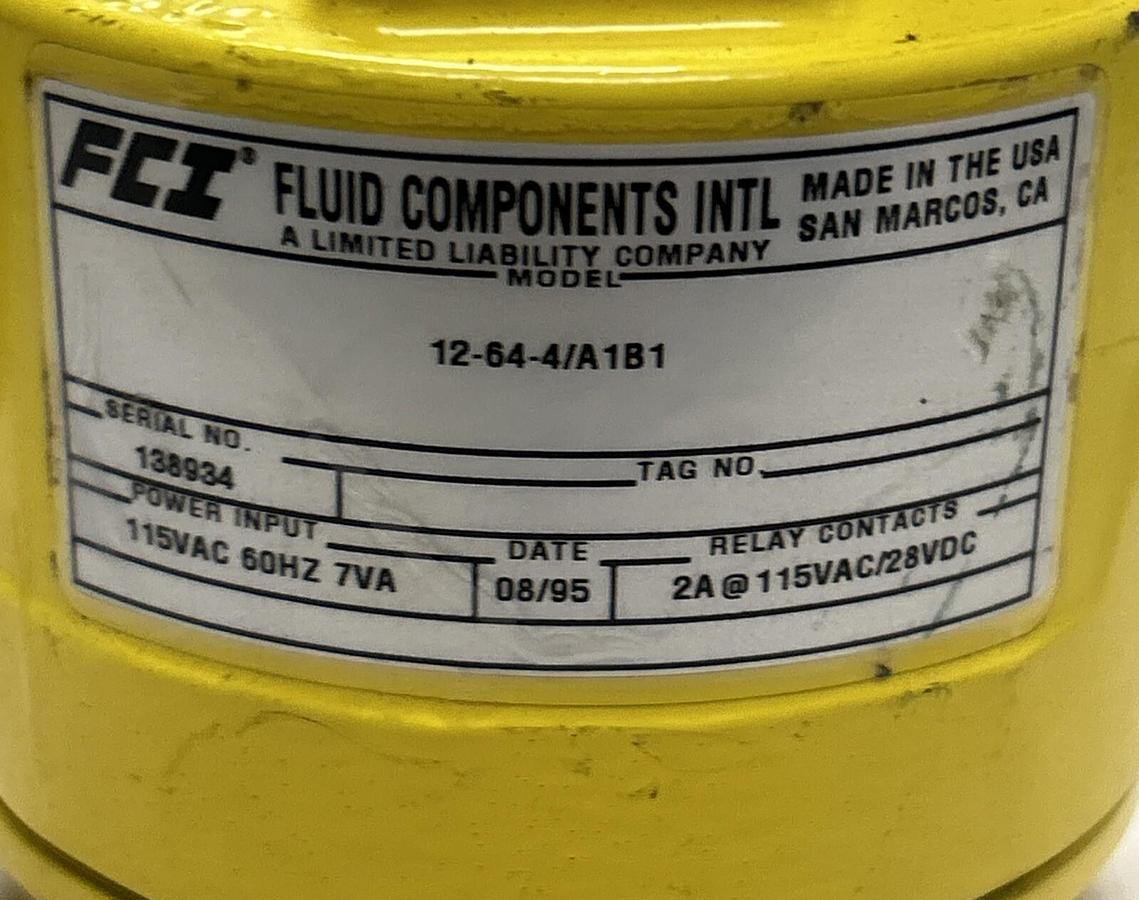 Used FCI,12-64-4/A1B1,EXPLOSION PROOF FLOW METER
