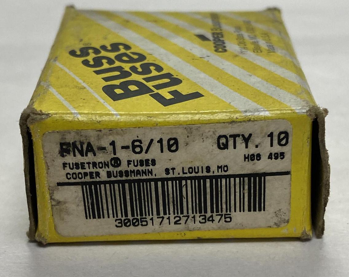 Cooper Bussmann,FNA-1-6/10,Fusetron Fuse Lot Of 7 NOS