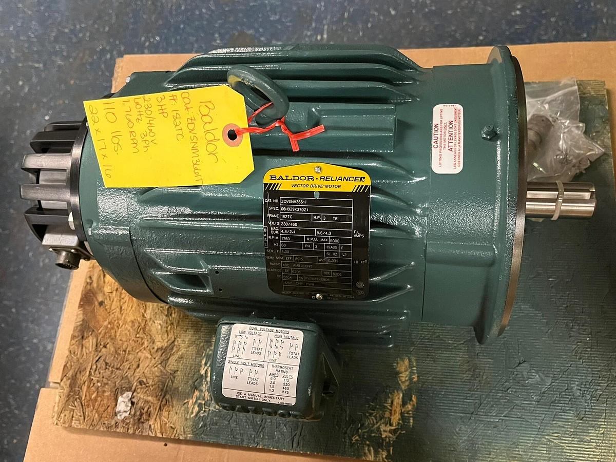 BALDOR,ZDVSNM3661T,VECTOR MOTOR 3HP 1760RPM 3PH 182TC