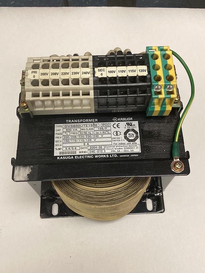 Kasuga,DVS600UTE1500,Transformer 600VA 155/F