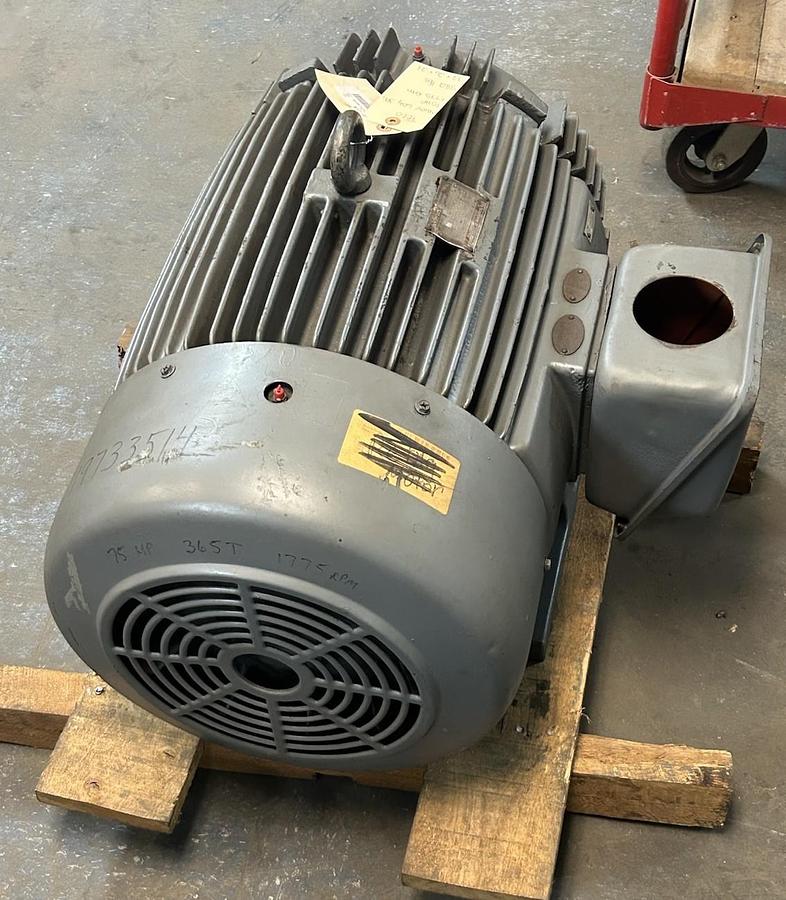 Used TECO,AEEANC,INDUCTION MOTOR 75HP 1175RPM 460V 3PH 365TSC FRAME