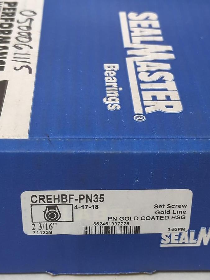 SEALMASTER,CREHBF-PN35,GOLD HANGER BEARING 2-3/16 IN BORE COATED CAST IRON NOS
