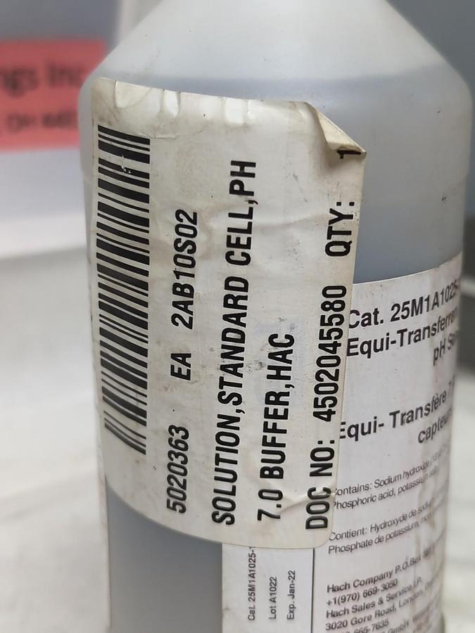 HACH,25M1A1025-115,EQUI-TRANSFERRANT 7 PH BUFFER FOR PH SENSORS NOS