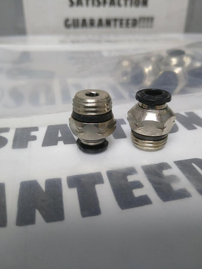 UNBRANDED,61761136,TUBE MALE CONNECTOR 5MM OD 1/4  NICKLE PLATED BRASS LOT OF 12