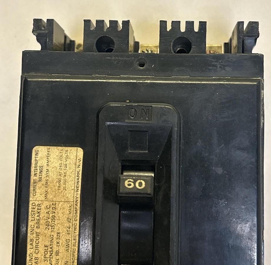 Used FEDERAL PACIFIC,NE360,CIRCUIT BREAKER 60A 240V 3P