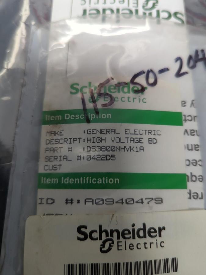 Used GE,DS3800NHVK1A,HIGH VOLTAGE BOARD PRE-OWNED