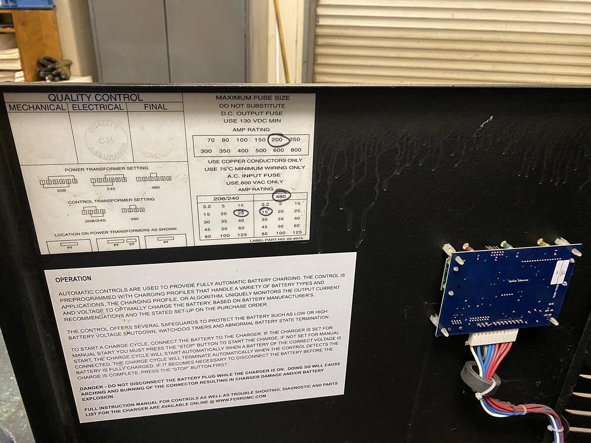 Used FERRO MAGNETICS,XPT18-750B,IE-1 EXTREME POWER FORKLIFT CHARGER 36VDC