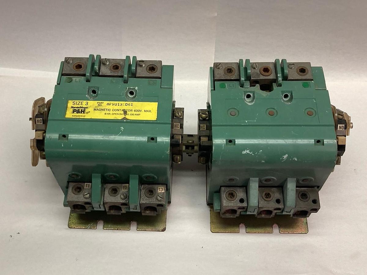 Used P&H,479U135D61,Size 3 Magnetic Contactor 600V Max