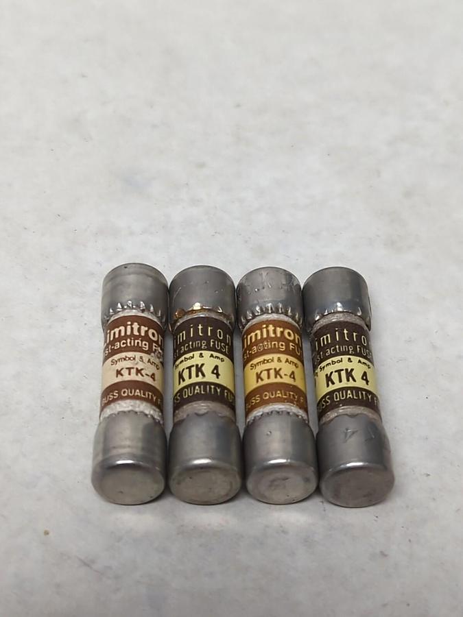 COOPER BUSSMANN,KTK-4,LIMITRON 4 AMP FUSE LOT OF 4 NOS