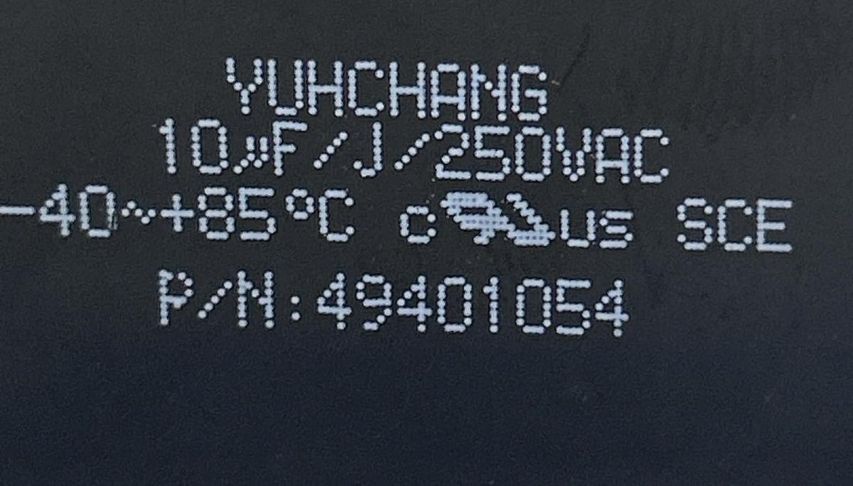 Used YUHCHANG,49401054,CAPACITOR 250V