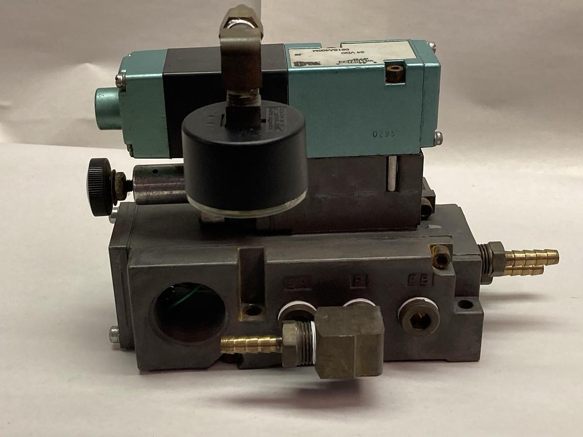 Used Numatics,082RS115J,FlexiBlok Solenoid Valve Assembly 081RS100J 6.3 Watts 24VDC