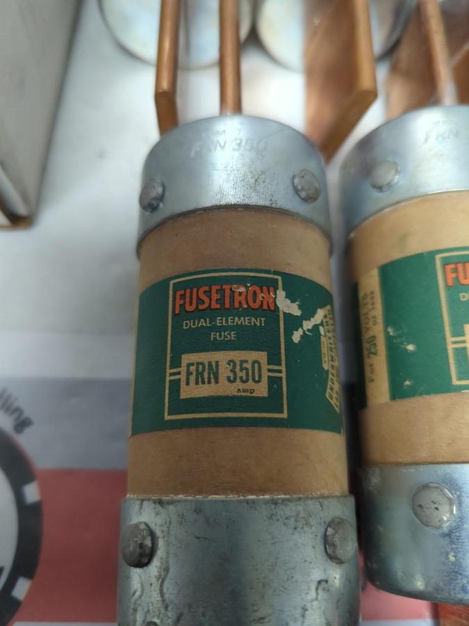 Used COOPER BUSSNMANN,FRN-350,FUSETRON 350 AMP FUSE LOT OF 6 PRE-OWNED