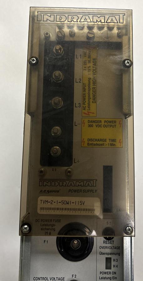 Used INDRAMAT,TVM-2-1-50W1-115V,SERVO POWER SUPPLY