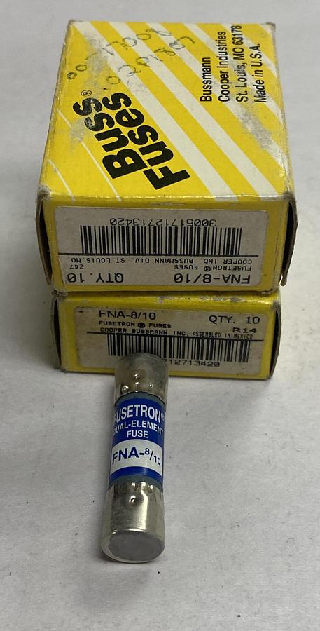 Cooper Bussmann,FNA-8/10,Fusetron Fuse Lot Of 20 New