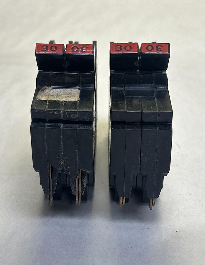 Used FEDERAL PACIFIC,NC230,CIRCUIT BREAKER 30A 120/240V 2P LOT OF 2