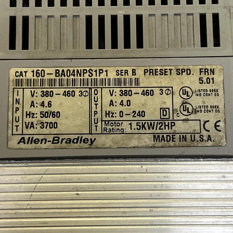 Used ALLEN BRADLEY,160-BA04NPS1P1,VARIABLE SPEED DRIVE