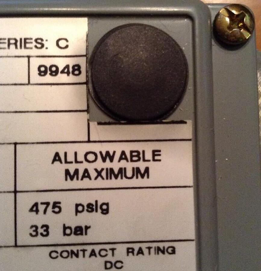 Used Square D,9012 GDWM-5,Machine Tool Pressure Switch  Series C