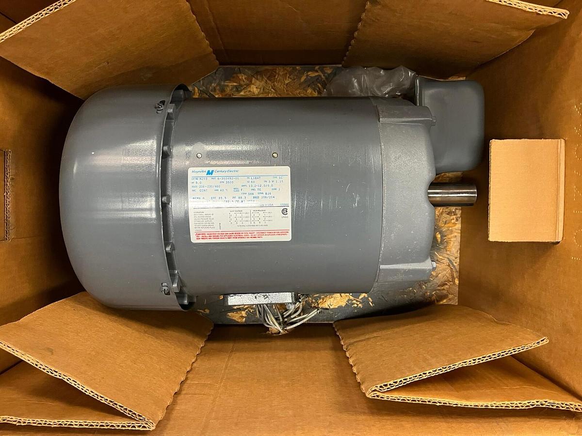 MAGNETEK CENTURY,N203,5HP MOTOR 3500RPM 3PH FR L184T 6-360492-01