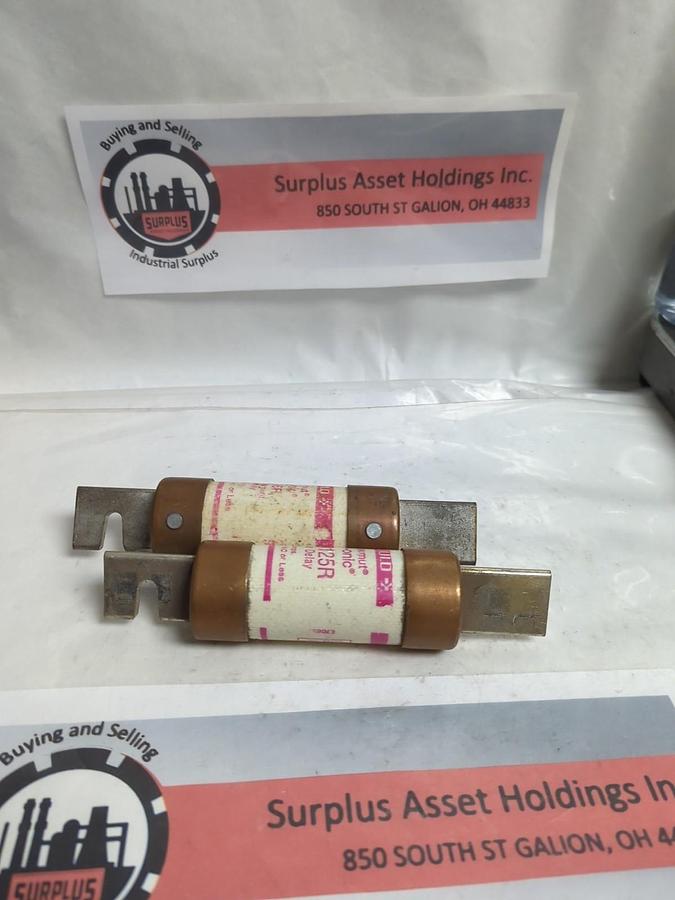 Used GOULD SHAWMUT,TRS125R,TRI-ONIC 125 AMP FUSE LOT OF 2 PRE-OWNED