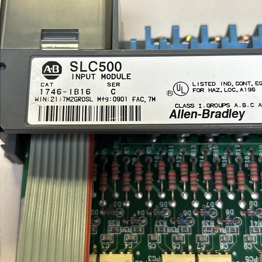Used ALLEN BRADLEY,1746-IB16,SER C SLC500 INPUT MODULE LOT OF 2
