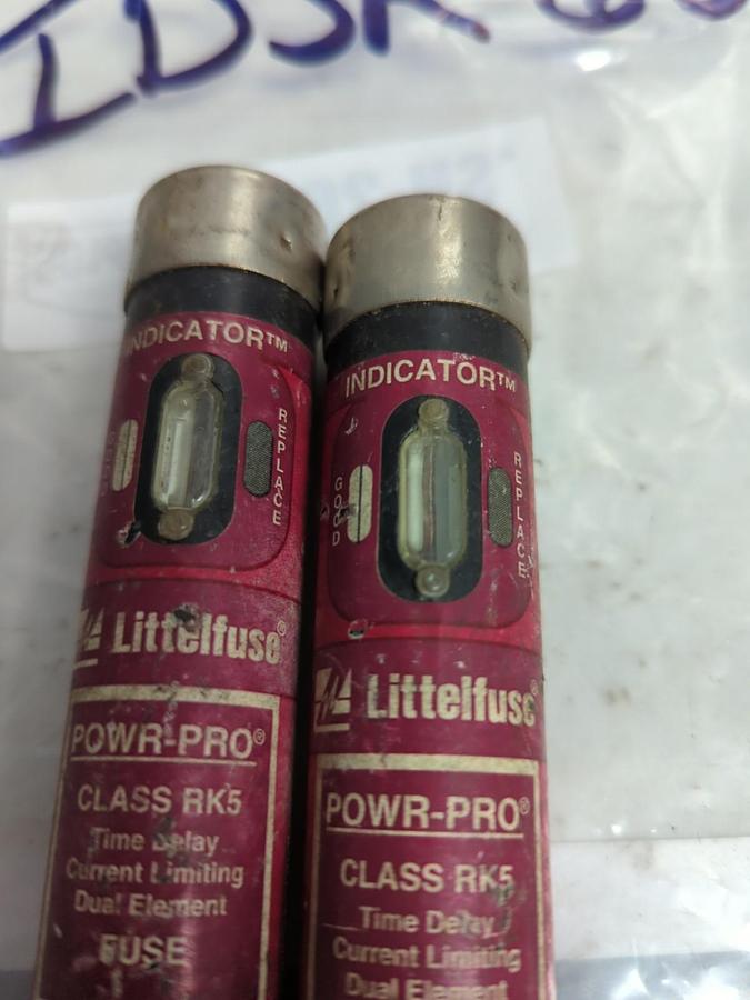 Used LITTELFUSE,IDSR60,INDICATOR 60 AMP FUSE LOT OF 2 PRE-OWNED