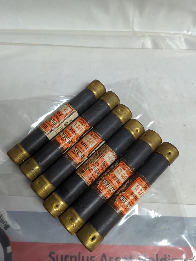 Used COOPER BUSSMANN,LPS-1-1/8,LOW-PEAK 1-1/8 AMP FUSE LOT OF 6 PRE-OWNED