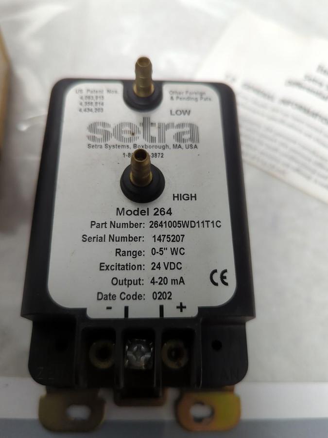 SETRA,26410R5WD11T1C,PRESSURE TRANSDUCER 24VDC NOS