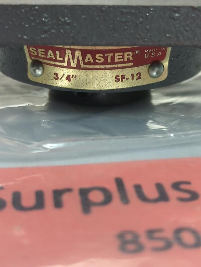 Used SEALMASTER,SF-12,4-BOLT FLANGE BEARING 3/4 INCH BORE PRE-OWNED