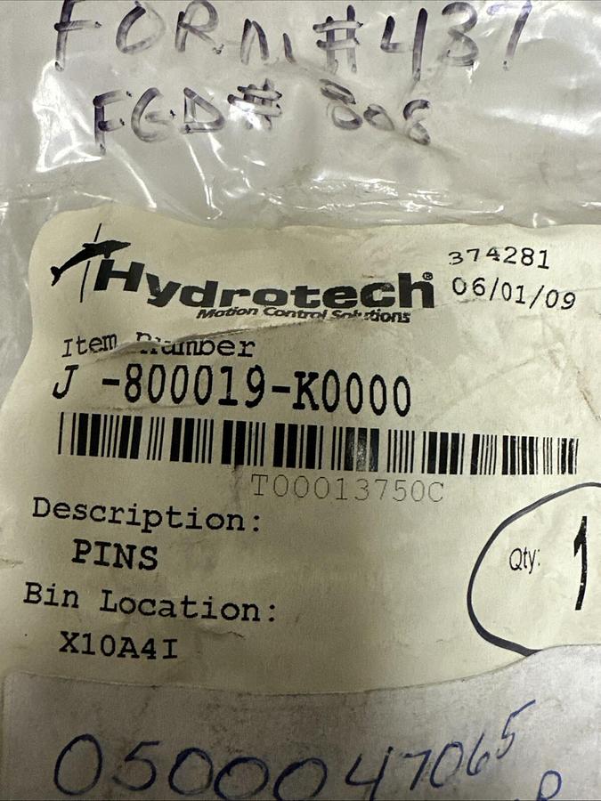 Used Hydrotech,J-800019-K0000,Pin