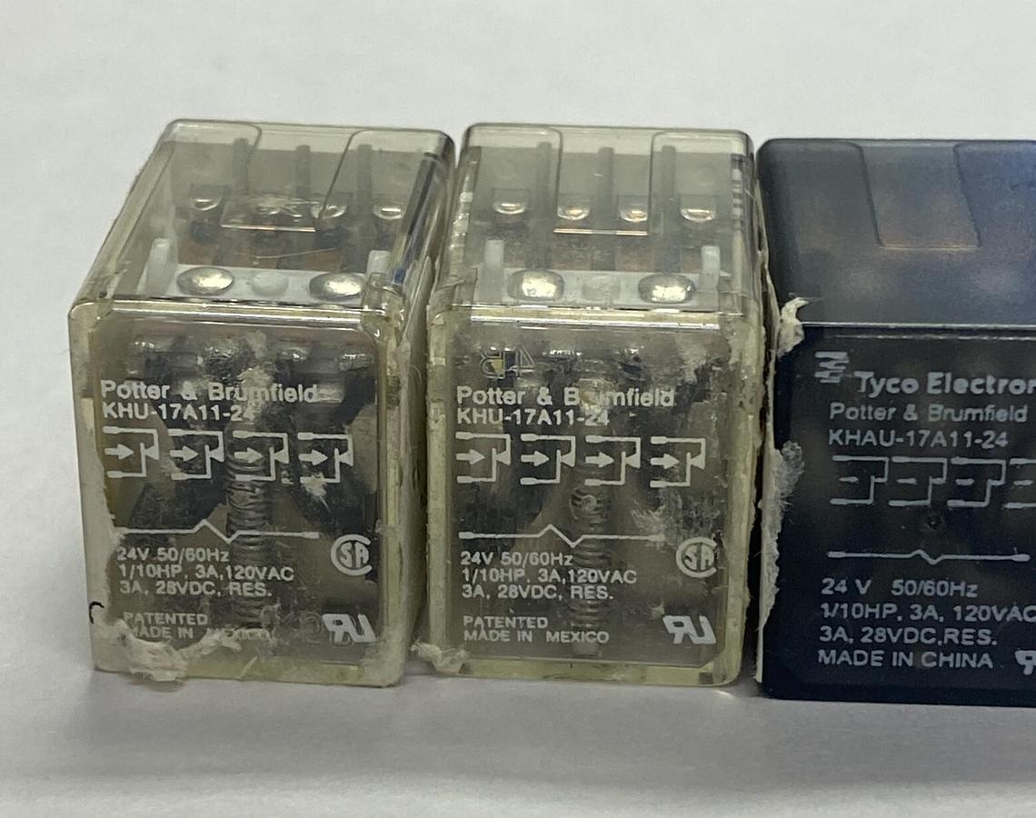 POTTER & BRUMFIELD,KHU-17A11-24,PANEL PLUG RELAY LOT OF 5 NOS