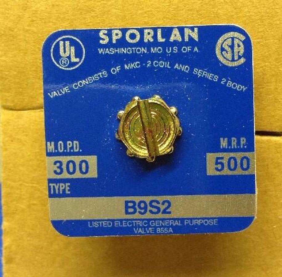 Sporlan,B9S2,Solenoid Valve 1/2 IN ODF or 5/9 IN ODM Solder Connections