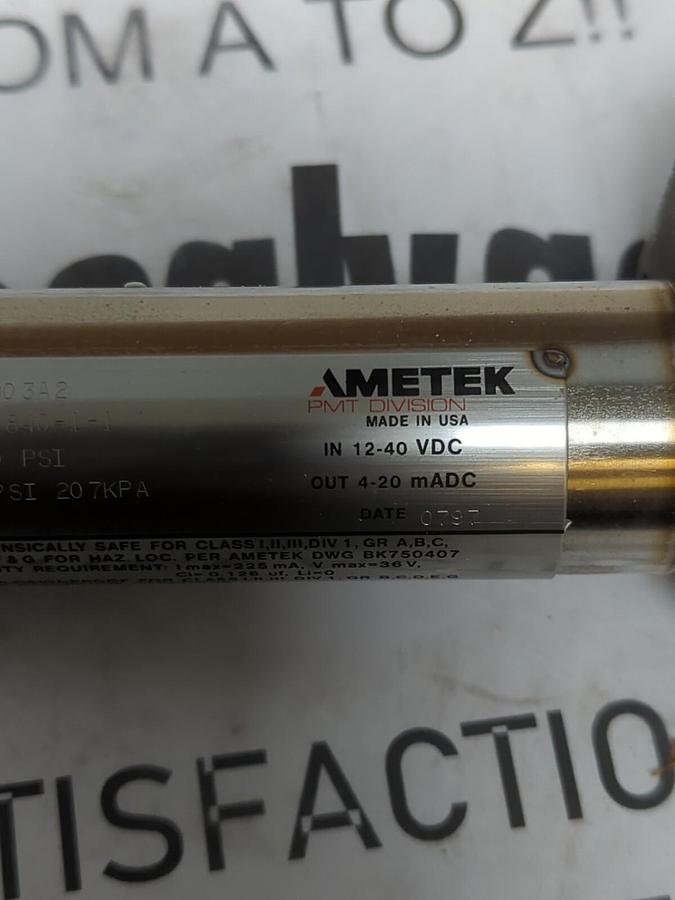 AMETEK,88C003A2,PRESSURE TRANSMITTER 0-30 PSI NOS