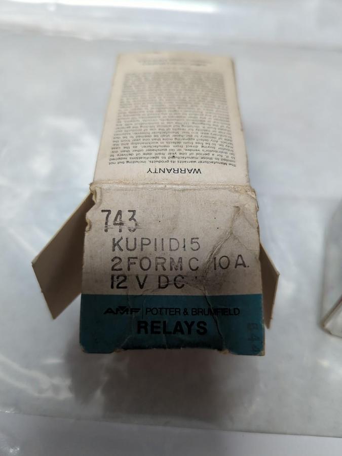 POTTER & BRUMFIELD,KUP11D15,RELAY 10 AMP 12V DC NOS