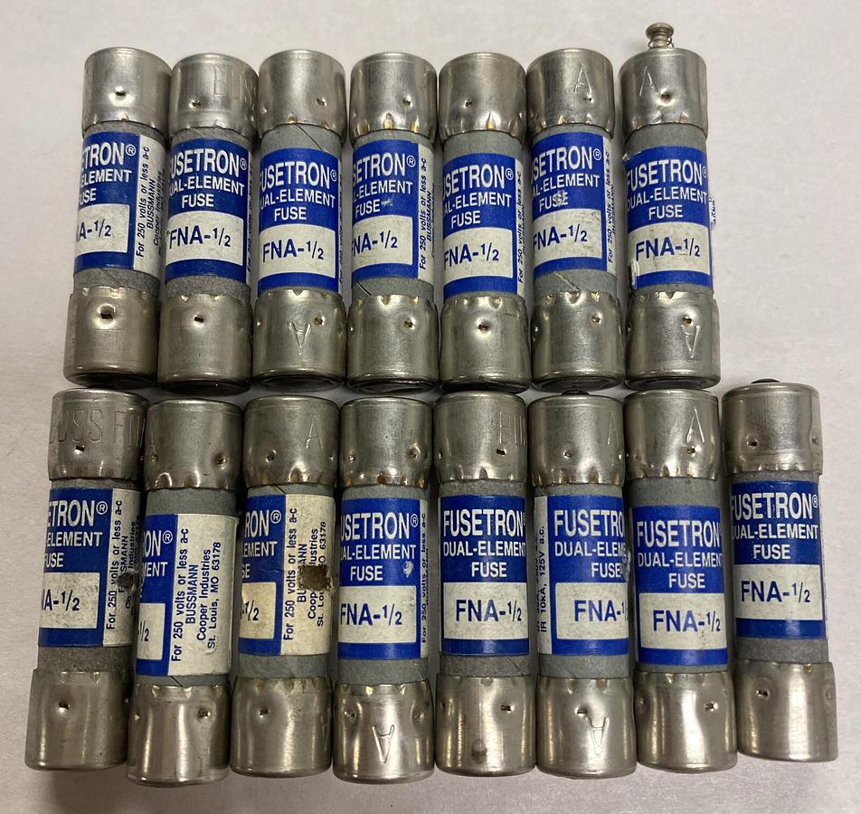 Cooper Bussmann,FNA-1/2,Fusetron Fuse Lot Of 15 NOS