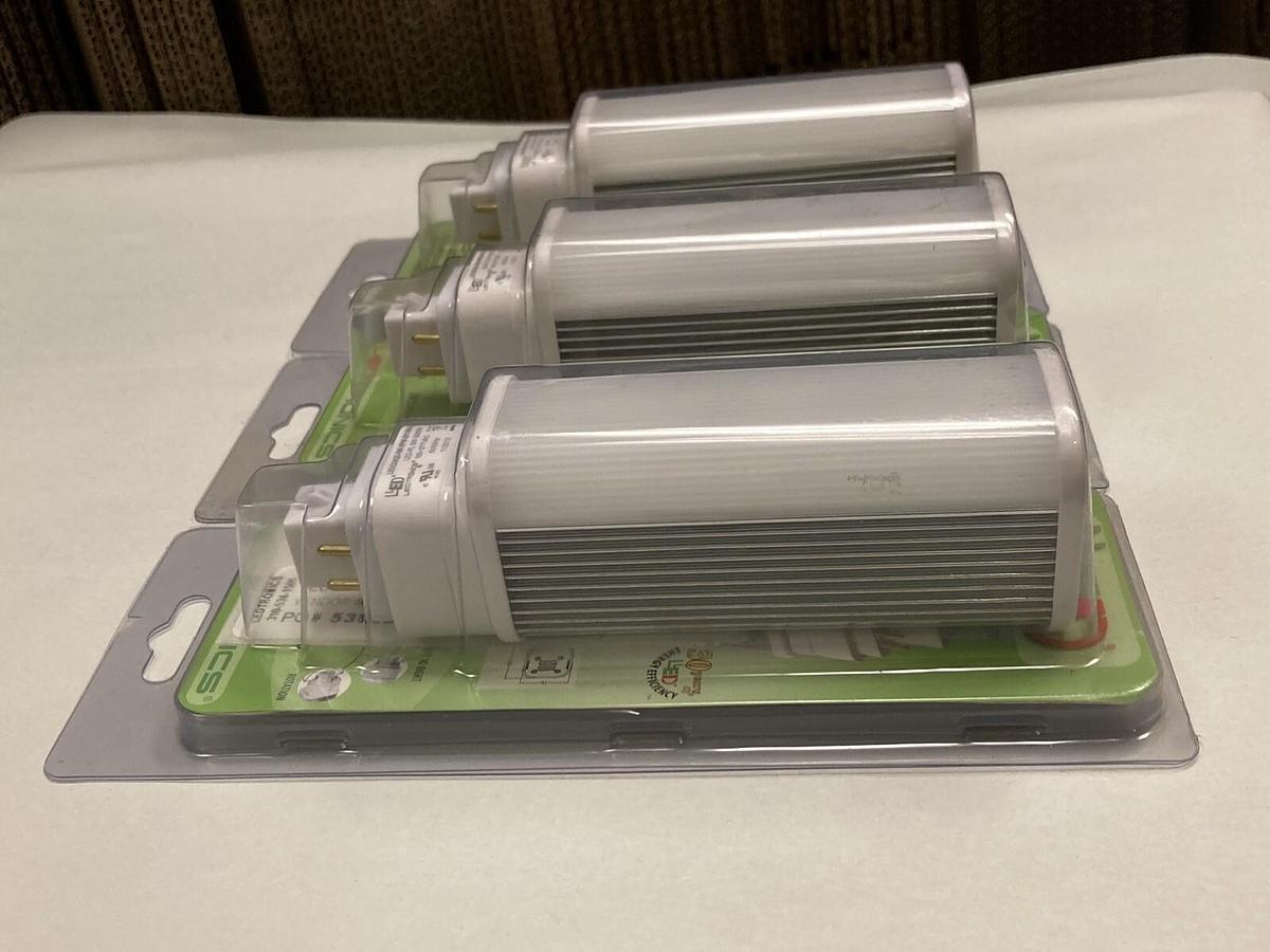 Used Ledtronics,LED-PL 9W 6000K,Bulb Lot of 3