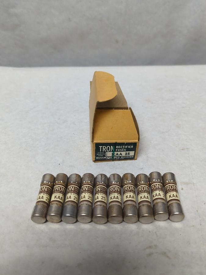 COOPER BUSSMANN,KAA 25,RECTIFIER 25 AMP FUSES BOX OF 10 NOS