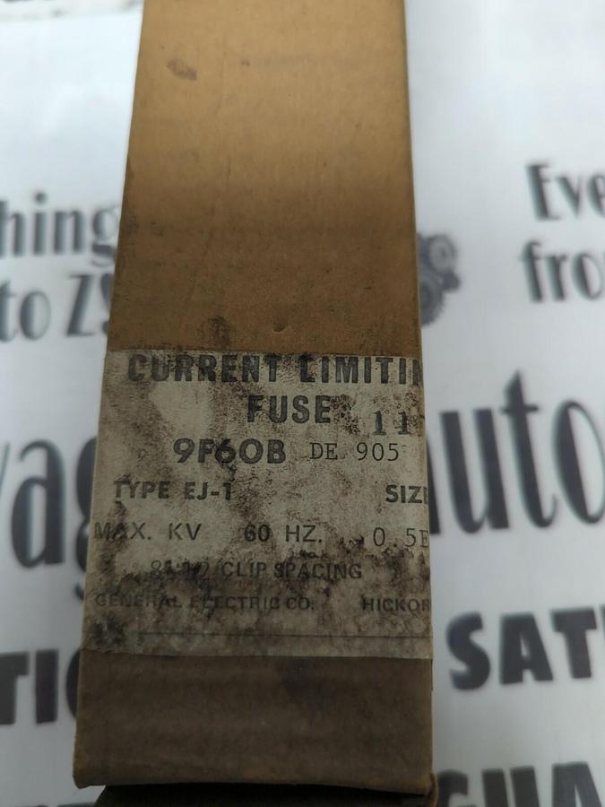 Used GENERAL ELECTRIC,9F60BDE905,TYPE EJ-1 SIZE B CURRENT LIMITING FUSE NEW