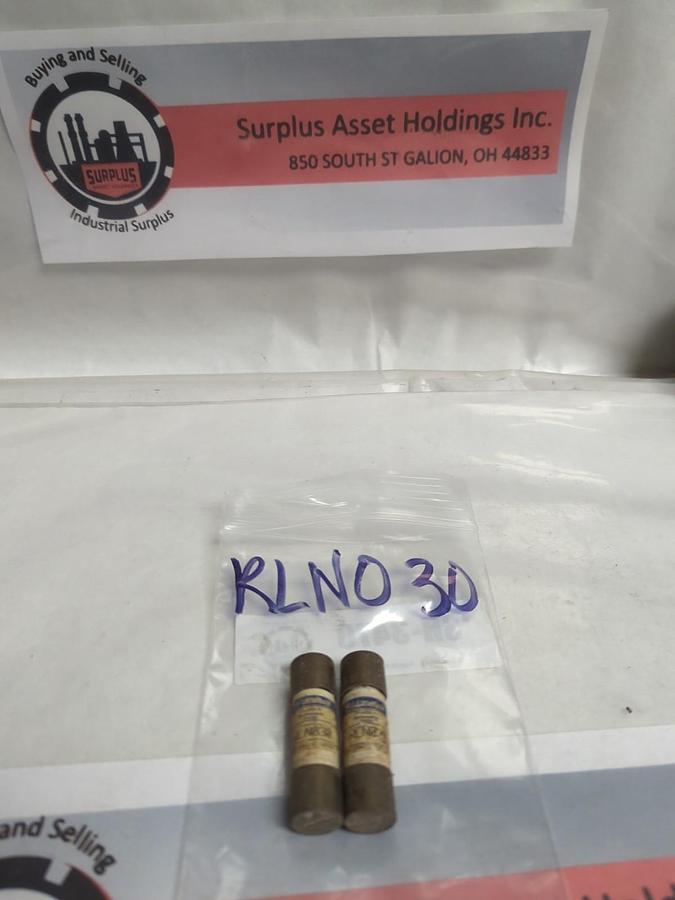 LITTELFUSE,RLN030,RENEWABLE 30 AMP FUSE LOT OF 2 PRE-OWNED