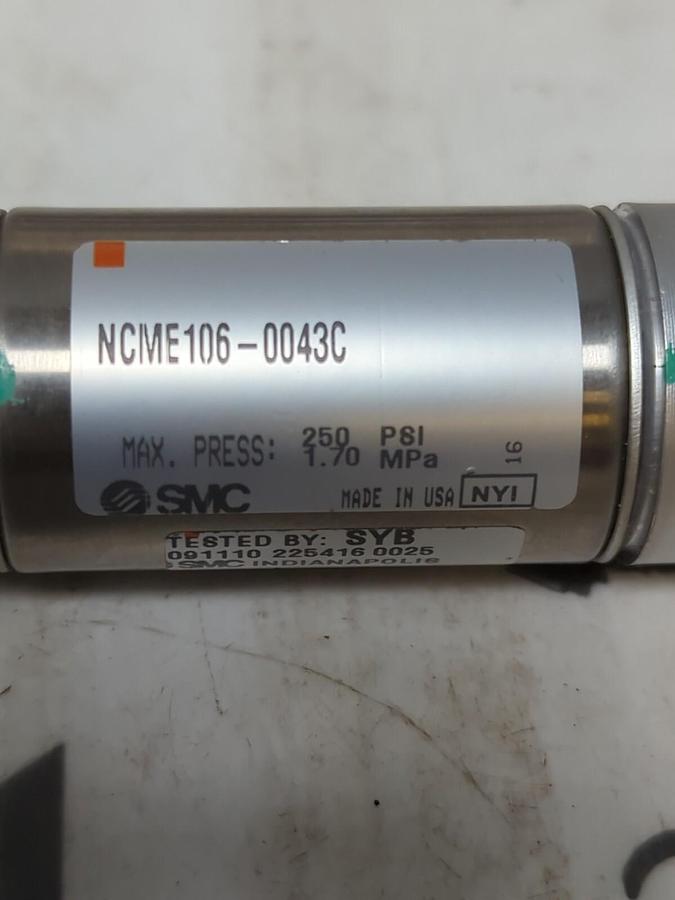 SMC,NCME106-0043C,PNEUMATIC AIR CYLINDER 250PSI NOS