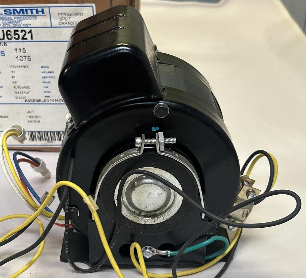 AO SMITH,U6521,HEATER FAN MOTOR 1/8HP 115V 1075RPM 1PH 42Y FRAME NOS