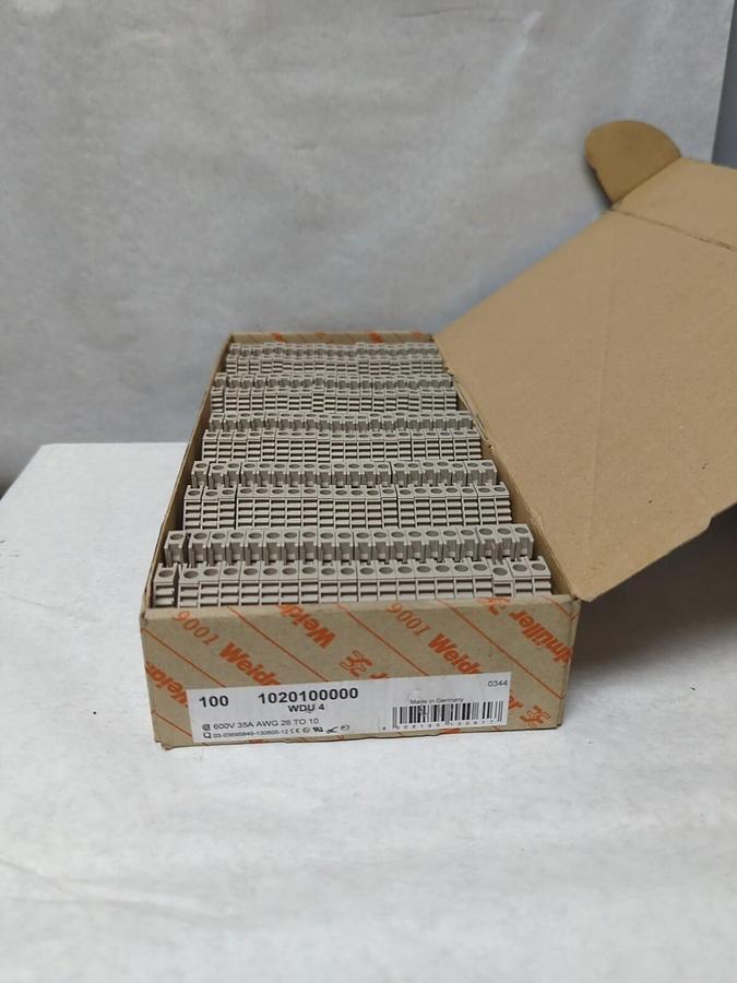 WEIDMULLER,1020100000,TERM BLOCK 600V 35A AWG 26 TO 10 WDU4 LOT OF 100 NOS