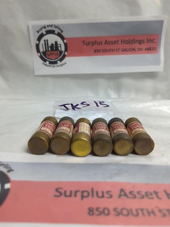 Used COOPER BUSSMANN,JKS-15,LIMITRON 15 AMP FUSE LOT OF 6 PRE-OWNED