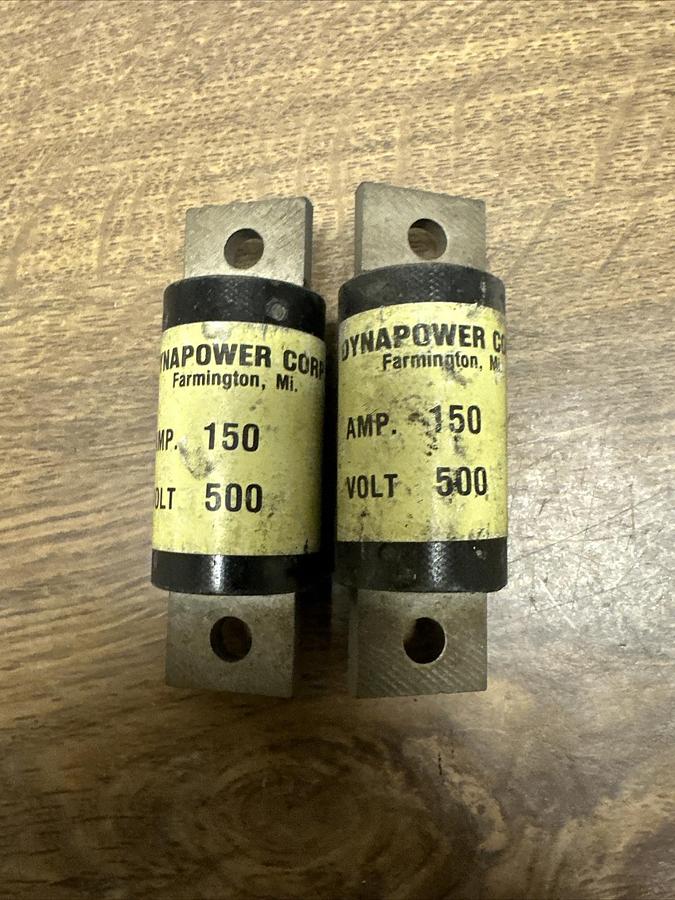 Used Dynapower,150 Amp 500 Volt, Fuse  LOT of 2