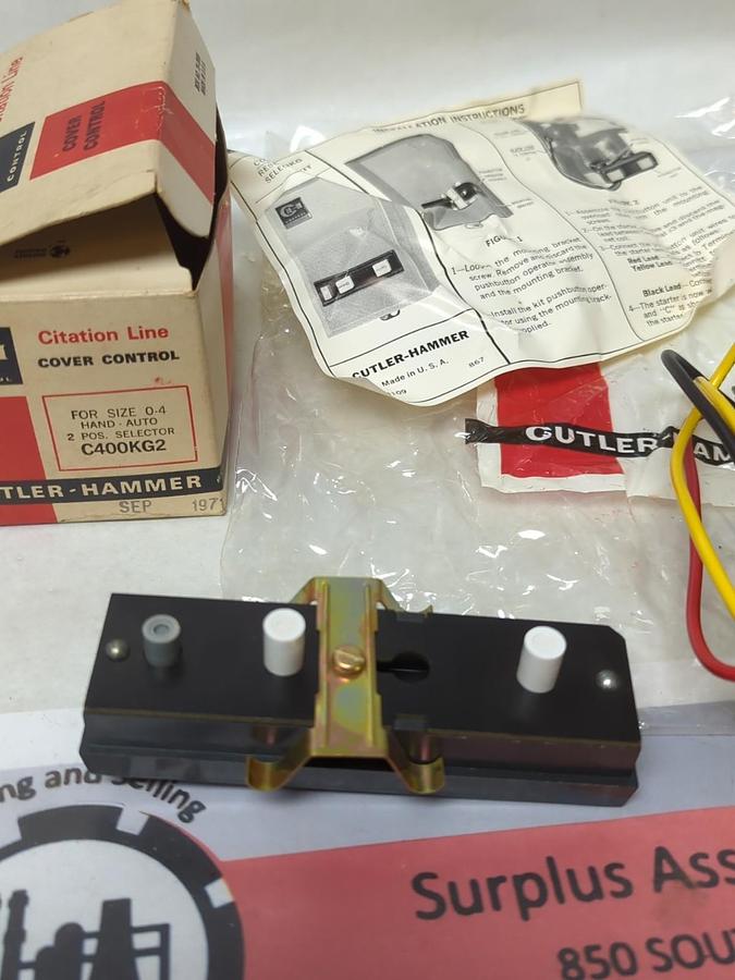 CUTLER-HAMMER,C400KG2,COVER CONTROL HAND-AUTO 2-POS SELECTOR FOR SIZE 0-4 NOS